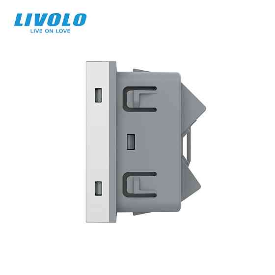 LIVOLO Універсальна розетка LIVOLO 12-в-1, з заземленням і шторками, сіра, 16А 250В, модуль (VL Київ