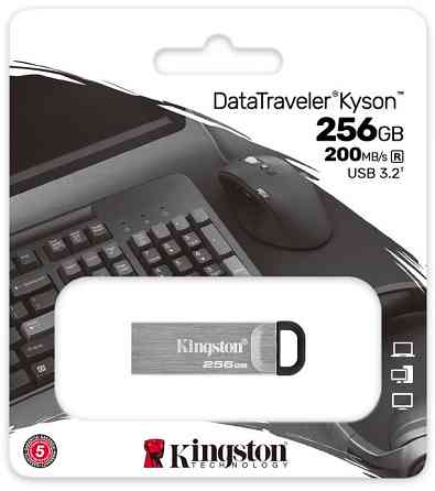 Флешнакопичувач USB3.2 256 GB Kingston DataTraveler Kyson Silver/Black (DTKN/256GB) Метал Харків