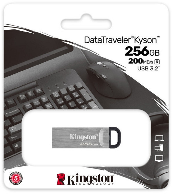 Флешнакопичувач USB3.2 256 GB Kingston DataTraveler Kyson Silver/Black (DTKN/256GB) Метал Харків - фото 5