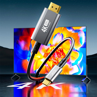 Кабель мультимедийный USB-C to HDMI 1.8m GB019-CHDMI XO (GB019-CHDMI.tranish) Винница - изображение 4