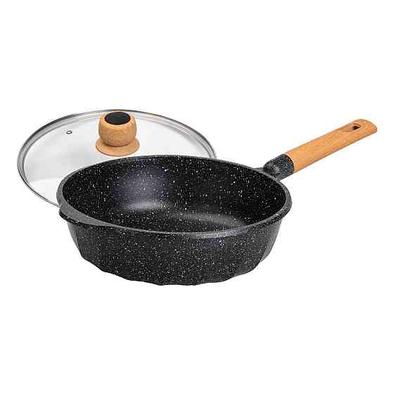 Алюмінієвий сотейник 4,3 л мармуровий з антипригарним покриттям Ø 28 см чорний MGC Київ