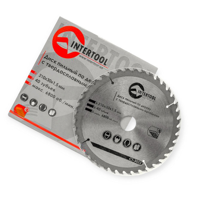 Коло відрізне по дереву з твердосплавними напайками 210x30x1,5 мм, 40 зубів Мукачево - фото 2