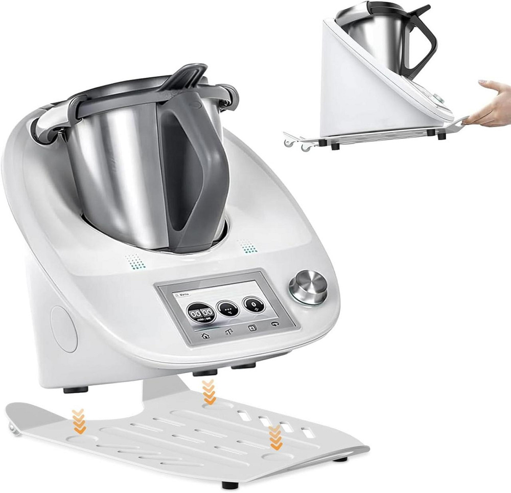 Скользящая доска для Thermomix TM6 TM5 белая металлическая 2мм 41x27 см с роликами и нескользящими ножками, Киев - изображение 1