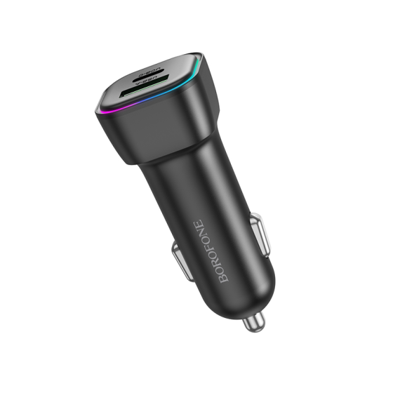 Автомобільний зарядний пристрій BOROFONE BZ28A Trophie PD30W+QC3.0 car charger Black Одеса