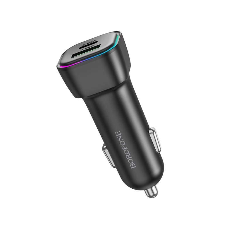 Автомобільний зарядний пристрій BOROFONE BZ28A Trophie PD30W+QC3.0 car charger Black Одеса - фото 5