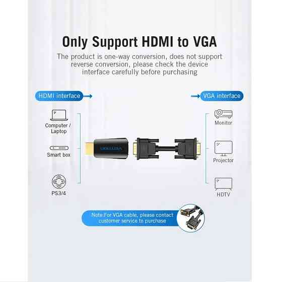Переходник HDMI-VGA с аудио 1080P Киев