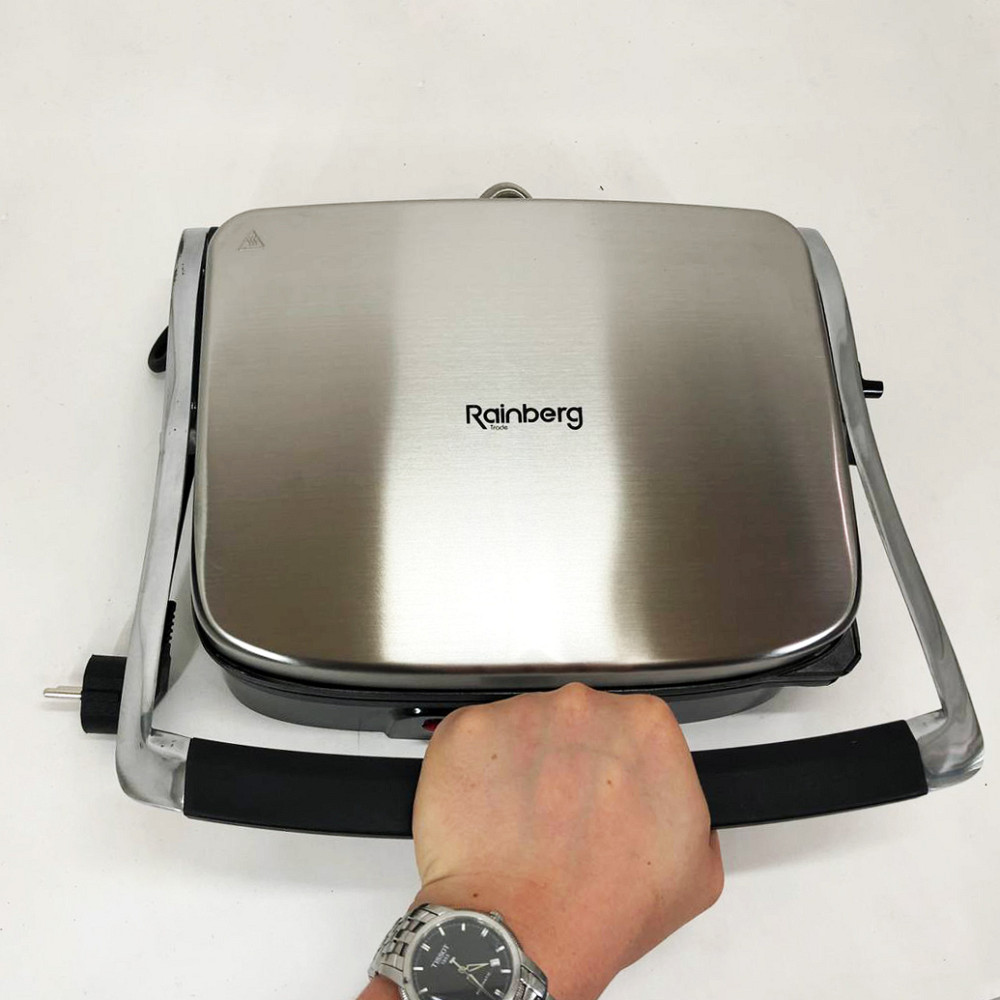 Електричний гриль для квартири Rainberg, Універсальний гриль для домашніх страв, Домашня бутербродниця VM-81 Львів - фото 13