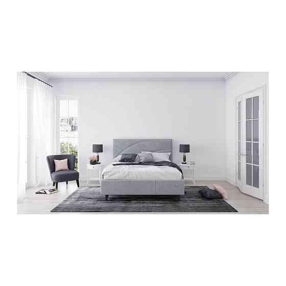Ліжко NettaDesign Eco Lounge Comfort з нішею для білизни на ніжках 180x200 світло-сірий Київ