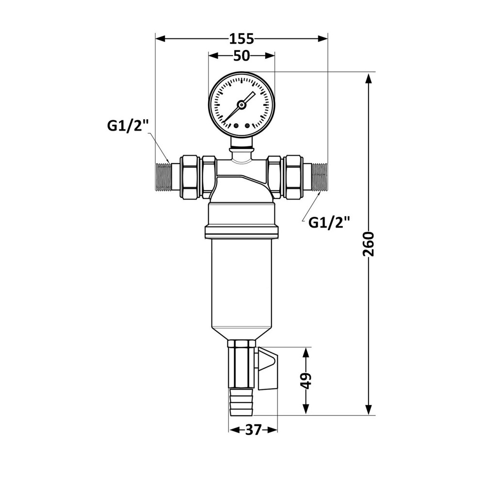 Фільтр самопромивний Thermo Alliance Standart 1/2" тонкого очищення, пластикова колба TAS128W15 Київ - фото 2