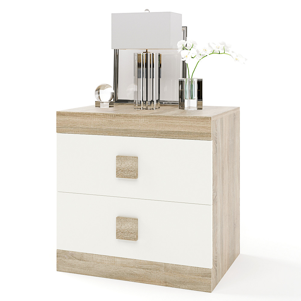 Тумба біля ліжка Еверест Соната 50х38х50 сонома + білий (DTM-2075) Львів - фото 1