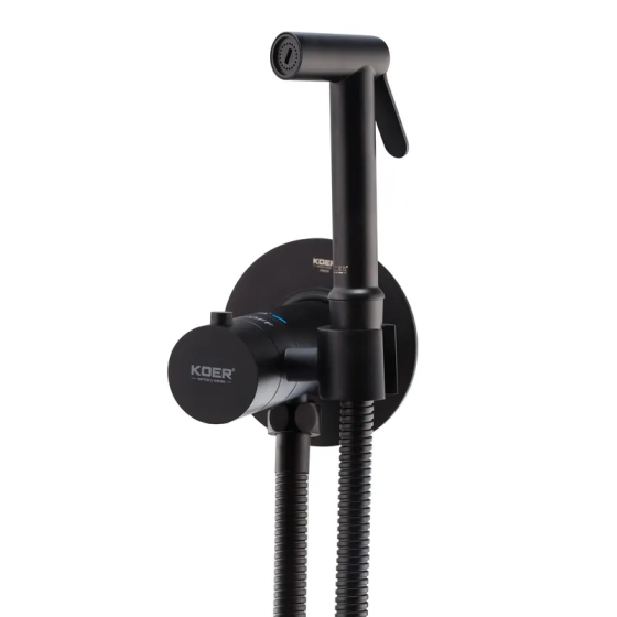 Смеситель для гигиенического душа Koer KB-24029-05 встроенный термостатический, цвет черный (KR5494) Киев