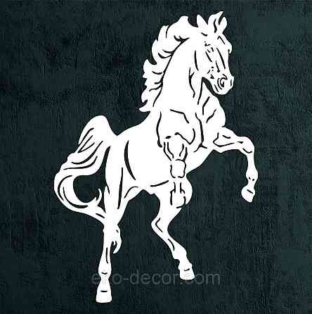 Декоративное настенное Панно «Лошадь», Декор на стену 70*49 см, Белый Киев