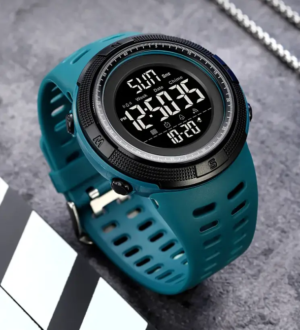 Спортивний наручний годинник Skmei 2070 (Бірюзовий з чорним циферблатом) Вінниця - фото 6