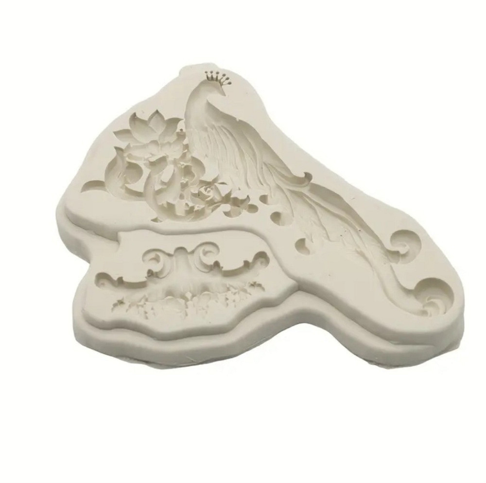 Молд силиконовый Павлин 103 на 80 мм серый Киев - изображение 3