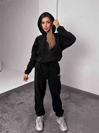 Женский теплый костюм, из флис полара S-M, Черный Одесса