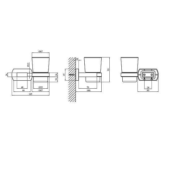 Стакан с держателем для ванной комнаты Kroner KRP Graz - GRP95602 Киев