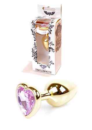 Анальная пробка - Jewellery Gold Heart Plug Light Pink Sex Aura Киев