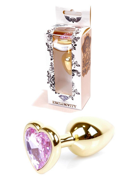Анальная пробка - Jewellery Gold Heart Plug Light Pink Sex Aura Киев - изображение 1
