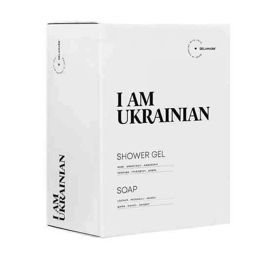 Подарочный набор Гель для душа + Жидкое мыло с ароматом кожи, пачули, сандала I AM UKRAINIAN DeLaMark Киев