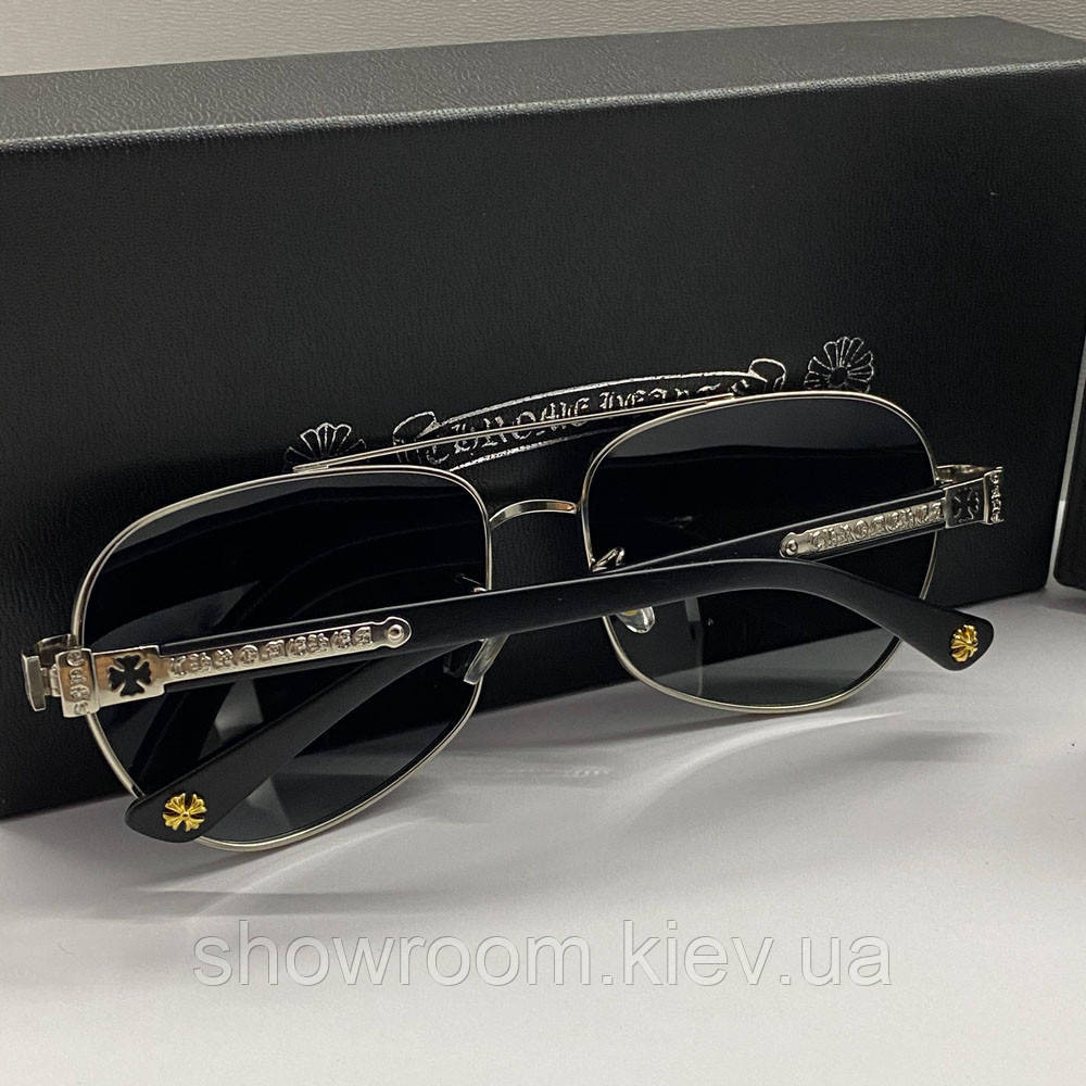 Чоловічі сонцезахисні окуляри Chrome Hearts 5078 silver Київ - фото 5