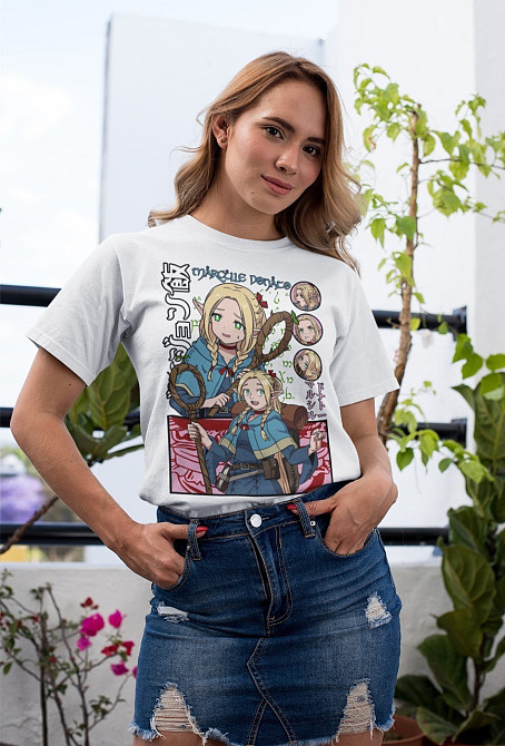 Футболка для мальчика аниме Деликиоус Ін Дунгеон Маркилле оверсайз (рост от 165 до 180 ) Черний AnimeJ0157m Днепр - изображение 3