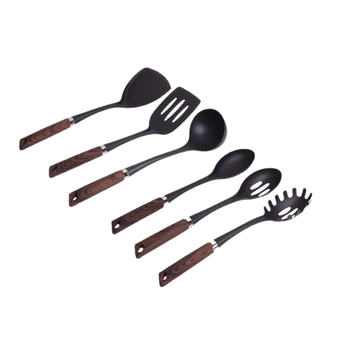 Набір кухонного приладдя 7 предметів:(6шт + підставка) нейлон під дерево 5030A KAMILLE Житомир - фото 4