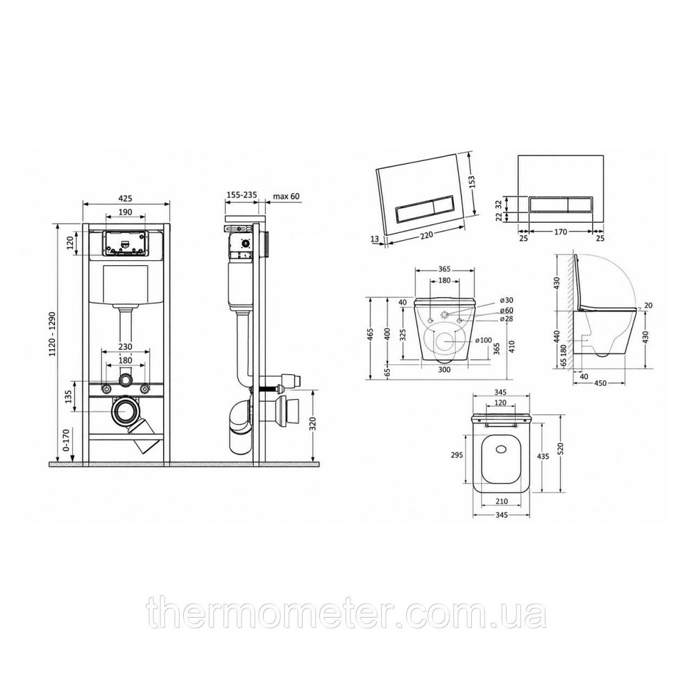 Готове рішення Qtap для ванної кімнати: підвісний унітаз Tern Ultra Quiet 525x345x360 + комплект інсталяції Nest 4 в 1 (лінійна Київ - фото 12