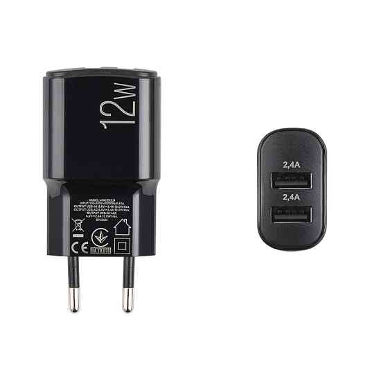 Сетевое зарядное устройство Brevia ePower 12W 2xUSB-A черный Львов