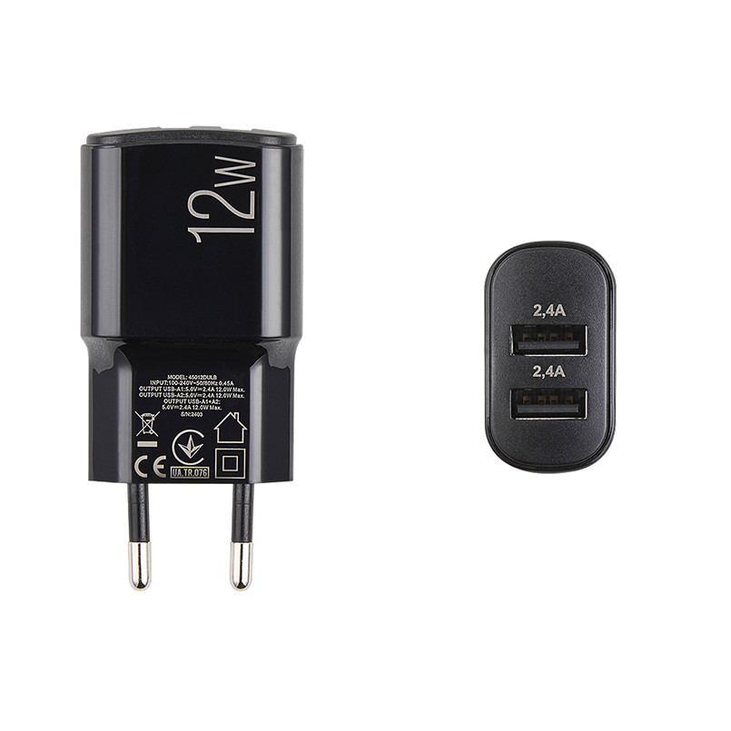 Сетевое зарядное устройство Brevia ePower 12W 2xUSB-A черный Львов - изображение 4
