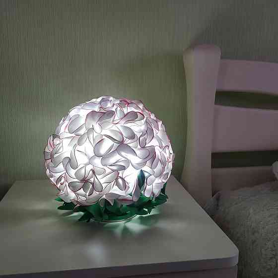 Світильник-нічник "Гортензія біло-рожева" Дніпро