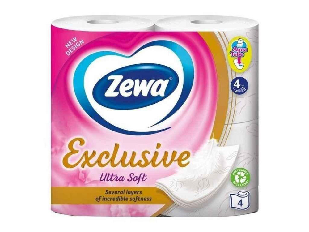 Туалетний папір 4шт 4шар Exclusive Ультра мяка ТМ ZEWA Київ - фото 1
