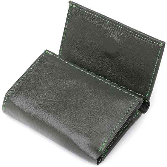 Жіночий мініатюрний гаманець із натуральної шкіри ST Leather 23083 Зелений Київ