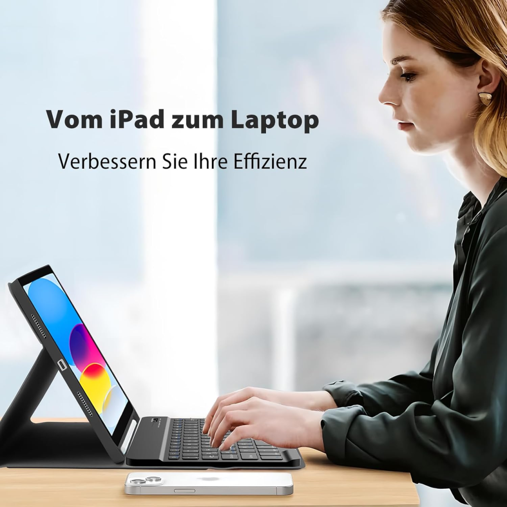 Чехол-клавиатура для iPad 10-го поколения 10.9 дюймов 2022 года, с Bluetooth клавиатурой, с держателем для стилус для iPad 10-го Киев - изображение 10
