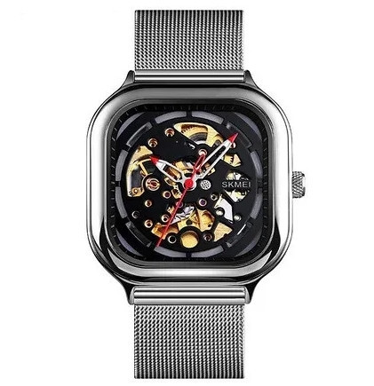 Мужские механические часы Skmei 9184 скелетон (Серебристые) Винница - изображение 1