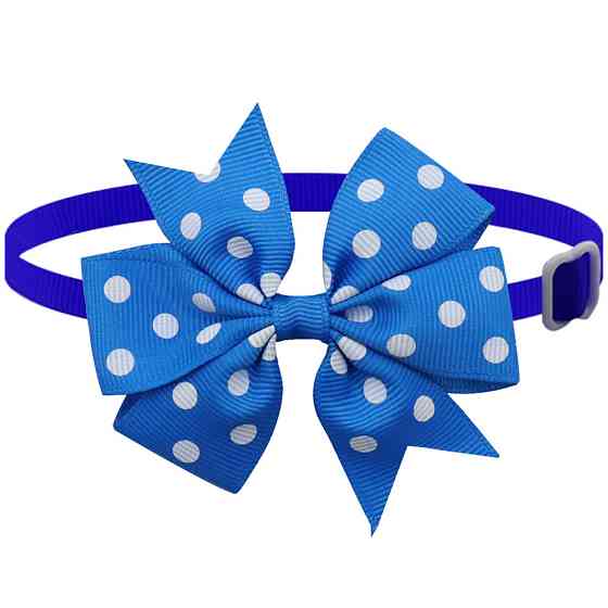 Бантик на шею для собак и котов one size сапфир-белый Киев