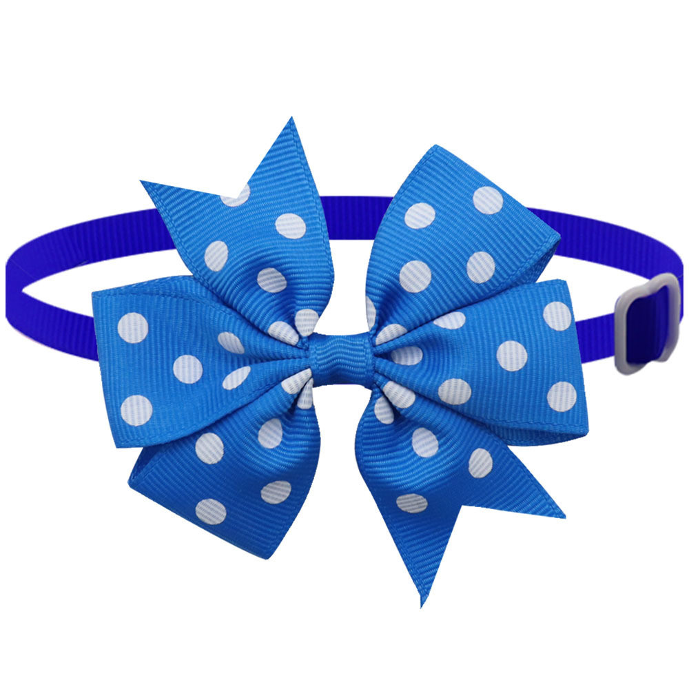 Бантик на шию для собак та котів one size сапфір-білий Київ - фото 1