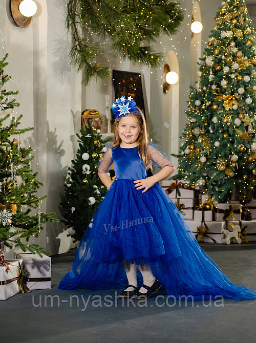 Дитяча сукня видовжене ззаду Синя 116-128 Кривий Ріг - фото 2