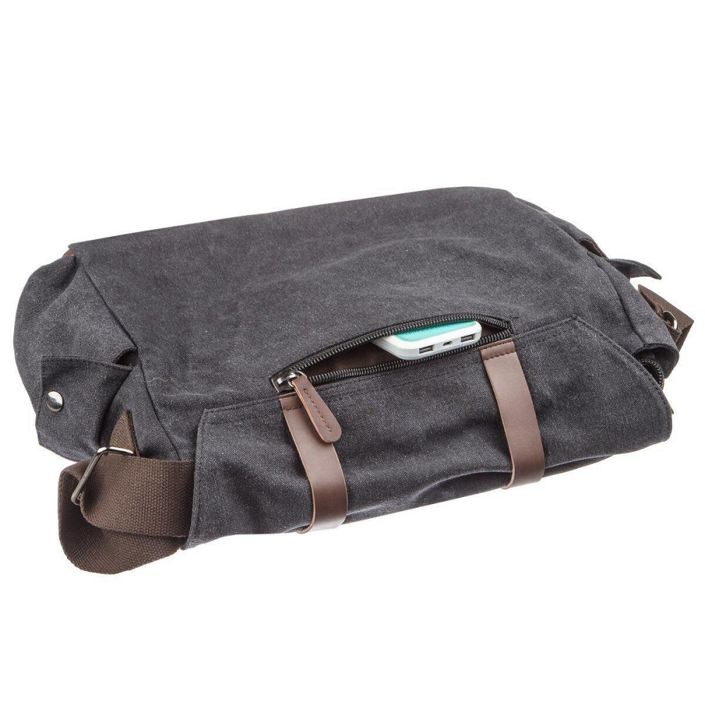 Сумка на плече текстильна Чорна (Vintage) Київ - фото 5