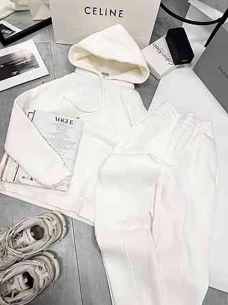 Жіночий костюм утеплений: худі та штани турецькі тринитка на флісі Молочний, 42/44 Одеса