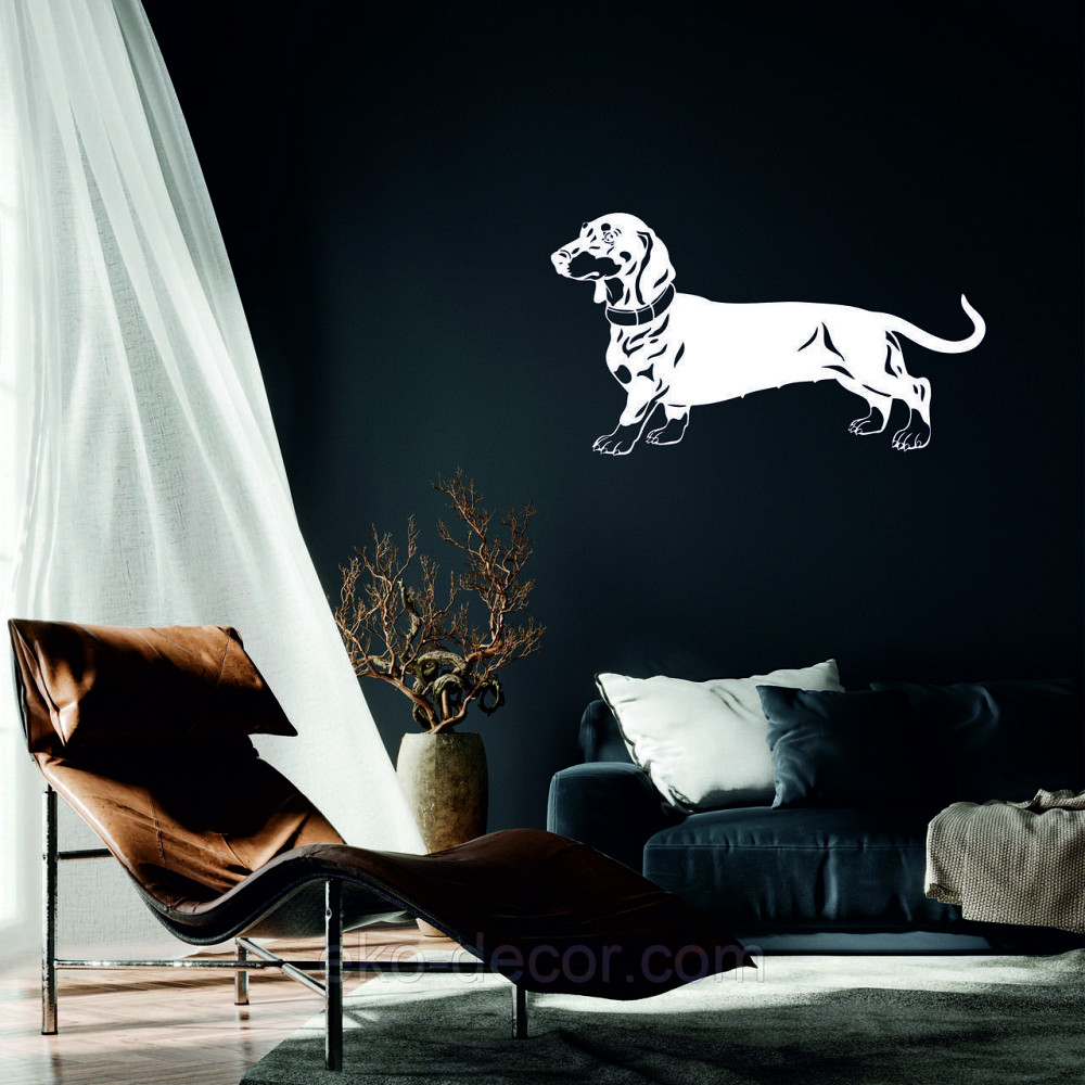 Декоративне настінне Панно «Такса», Декор на стіну 70*39 см, Білий Київ - фото 1