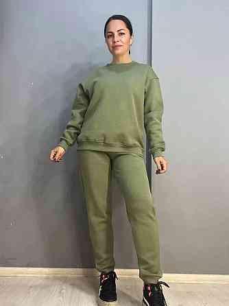 Свитшот женский Pepper&mint 24-14 базовый простой удлиненный оверсайз хаки, хаки, M Киев