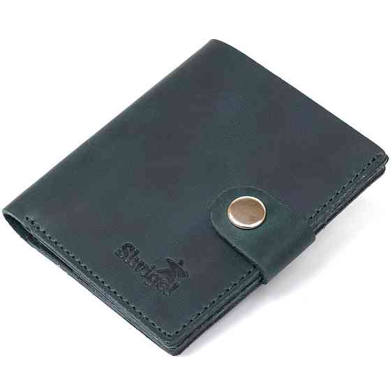 Компактне вінтажне портмоне Shvigel 16456 Зелений Київ