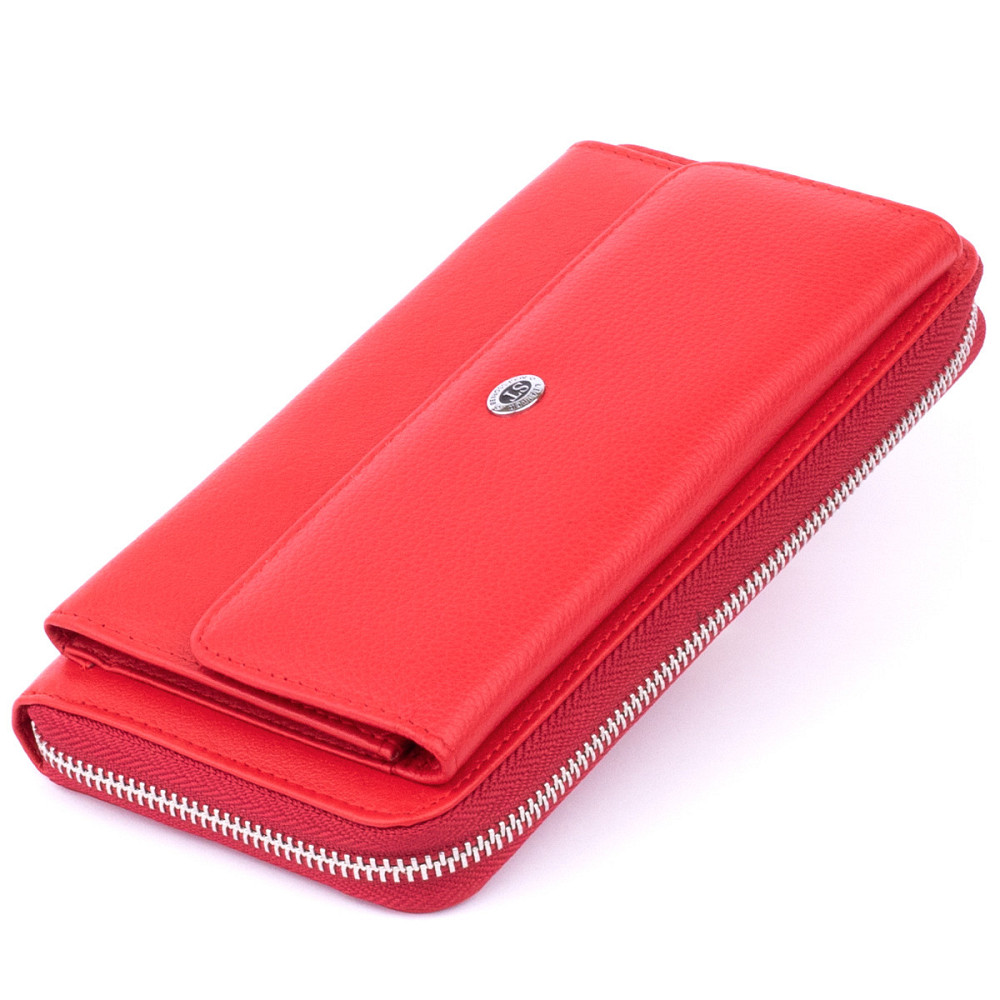 Кошелек с кармашком на лицевой стороне женский Красный (ST Leather) Киев - изображение 11