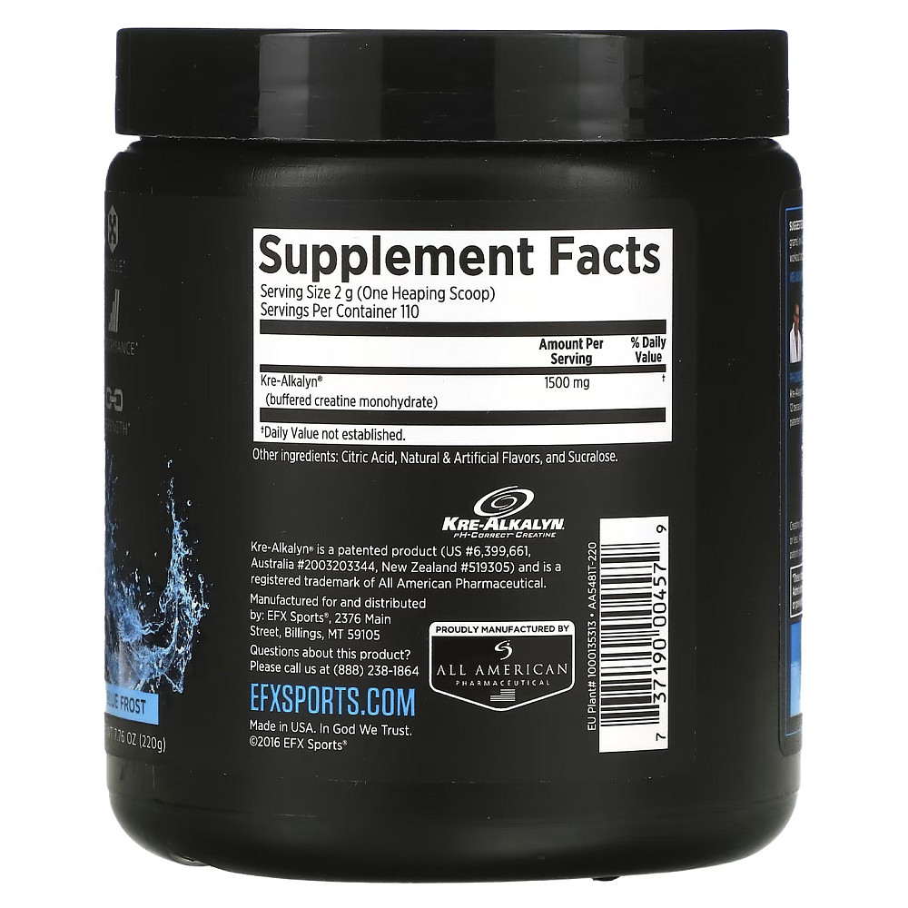 Креатин EFX Kre-Alkalyn Powder 220 g (Blue Frost) Луцк - изображение 2