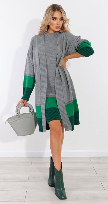 В'язаний костюм плаття з кардиганом з люриксом (46-48) Київ - фото 2