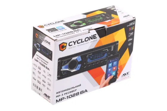Автомагнітола Cyclone MP-1028 RGB BT/USB+USB Charge/MicroSD/ISO/доп. розєм /ПДУ/Car Radio Вінниця