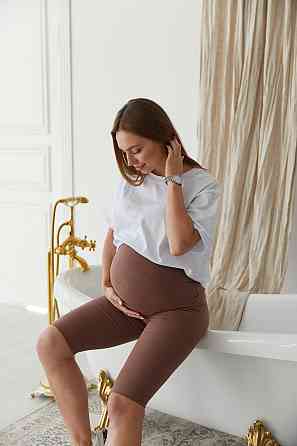 Велосипедки для вагітних із високим поясом на животик Parma Lullababe розмір 4XL Мокко Кривий Ріг