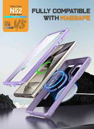 Чохол Poetic Guardian для Samsung Galaxy S24 Ultra 6.8" Purple/Clear захисний протиударний з підставкою камери та захисним склом, Київ
