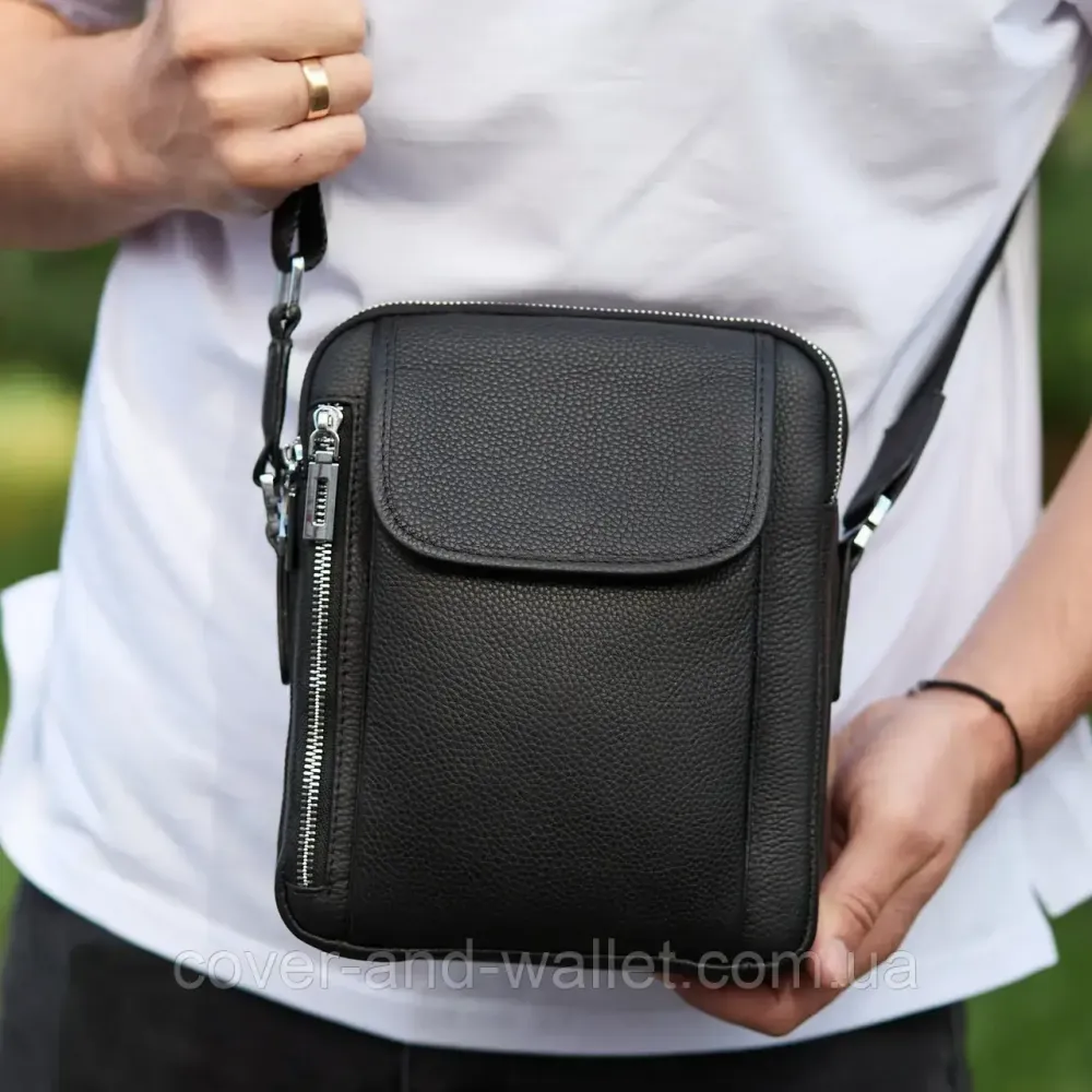Мужская кожаная сумка-барсетка через плечо с отделением для телефона Rekarti Киев - изображение 7
