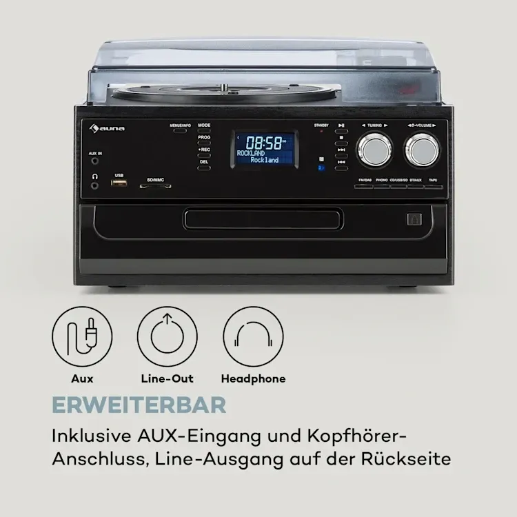 Уценка! Стереосистема с виниловым проигрывателем в стиле ретро Auna Oakland DAB из Германии Днепр - изображение 4